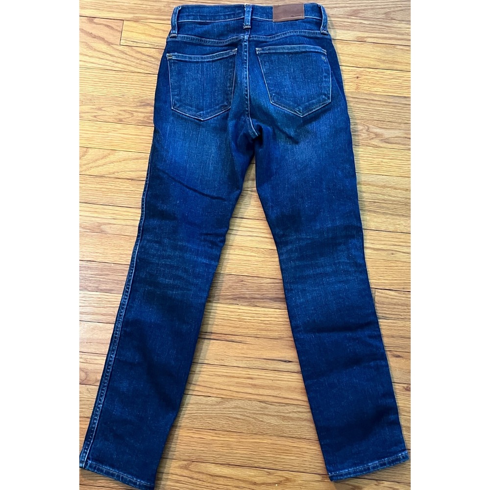 New Madewell High Rise Slim Straight Dark Blue Denim Jeans Women 25